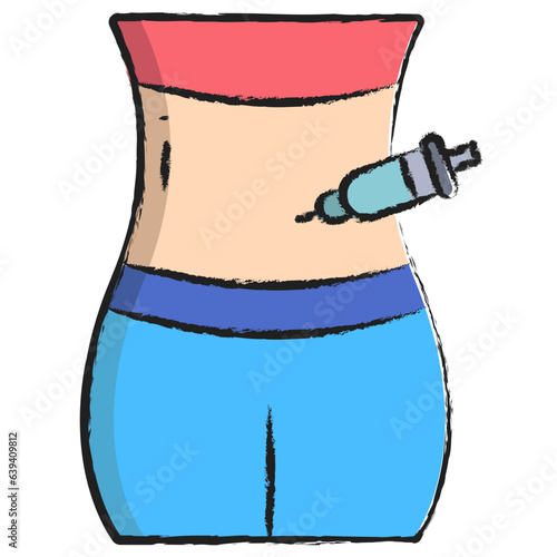 Hand drawn IVF injection icon