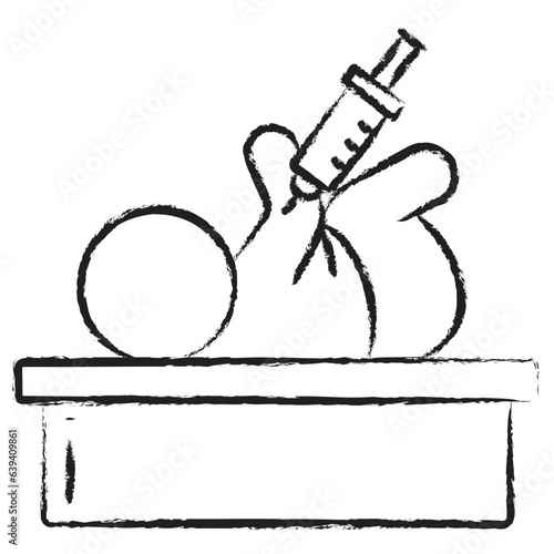 Hand drawn baby vaccine icon