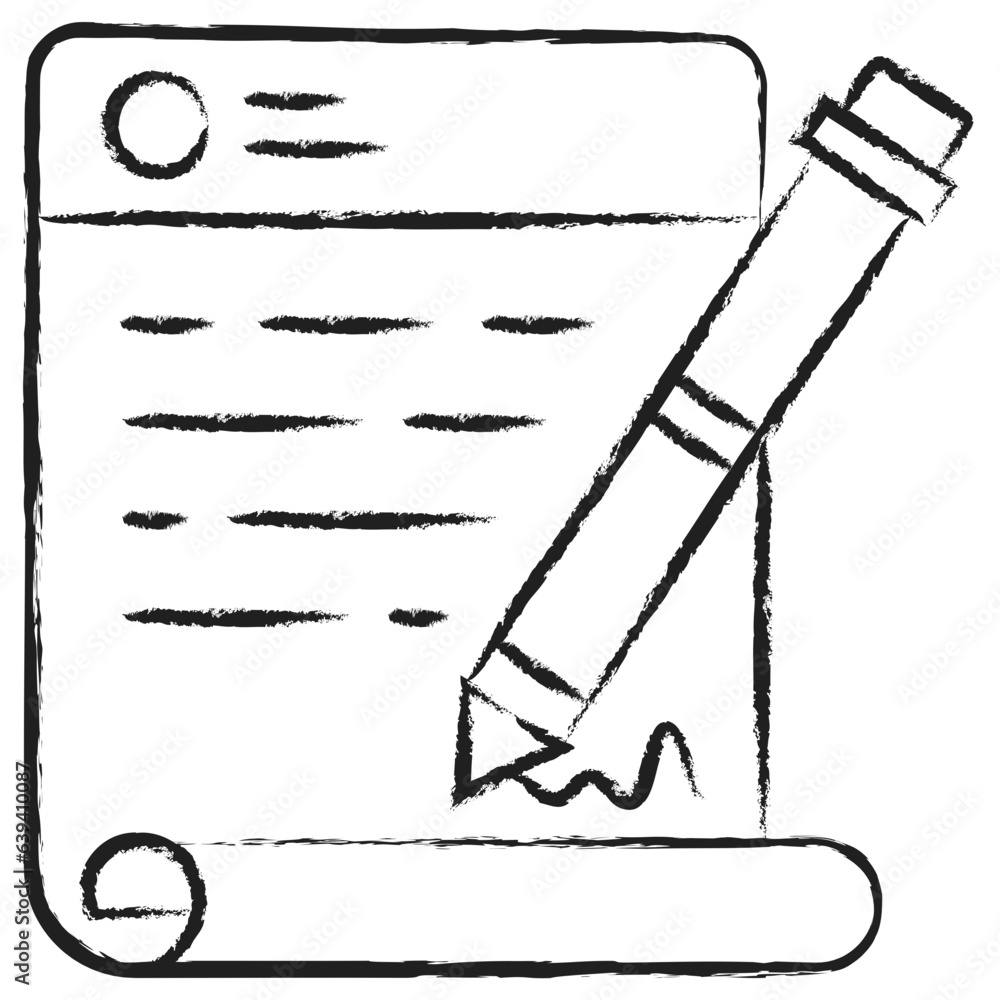 Obraz premium Hand drawn Letter writing icon