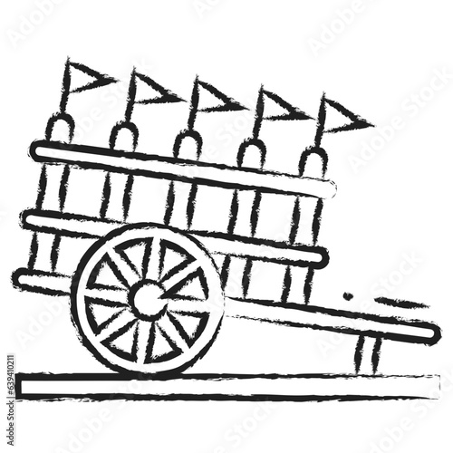 Hand drawn bullock cart icon