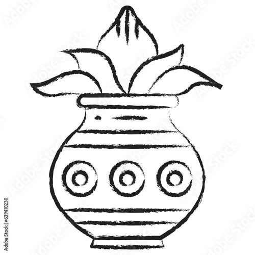 Hand drawn Kumbh Kalash icon