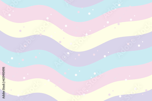 Rainbow pastel cute beautiful  wavy horizontal line stripe dot dash line circle seamless Pattern Vector Illustration Tablecloth, Picnic mat wrap paper, Mat, Fabric, Textile, Scarf