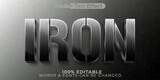 Iron Vector Text Effect Editable Alphabet Metalic Gray