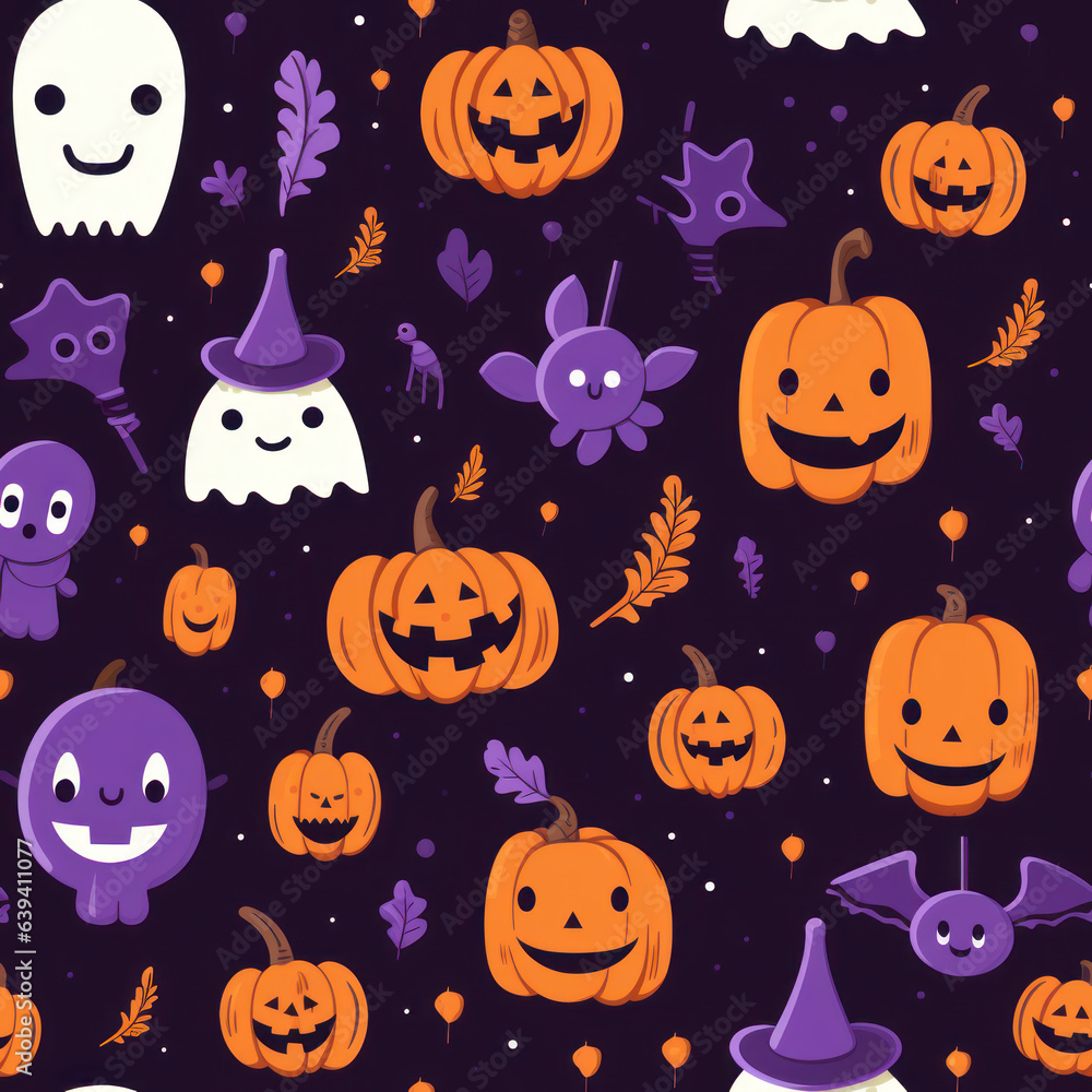 A Halloween pattern spooky cartoon
