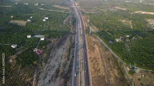 4K Aerial Drone view Mersin Viaduct.Turkey. photo