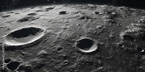 Moon surface with craters and space background. Universe beauty. Generatie AI
