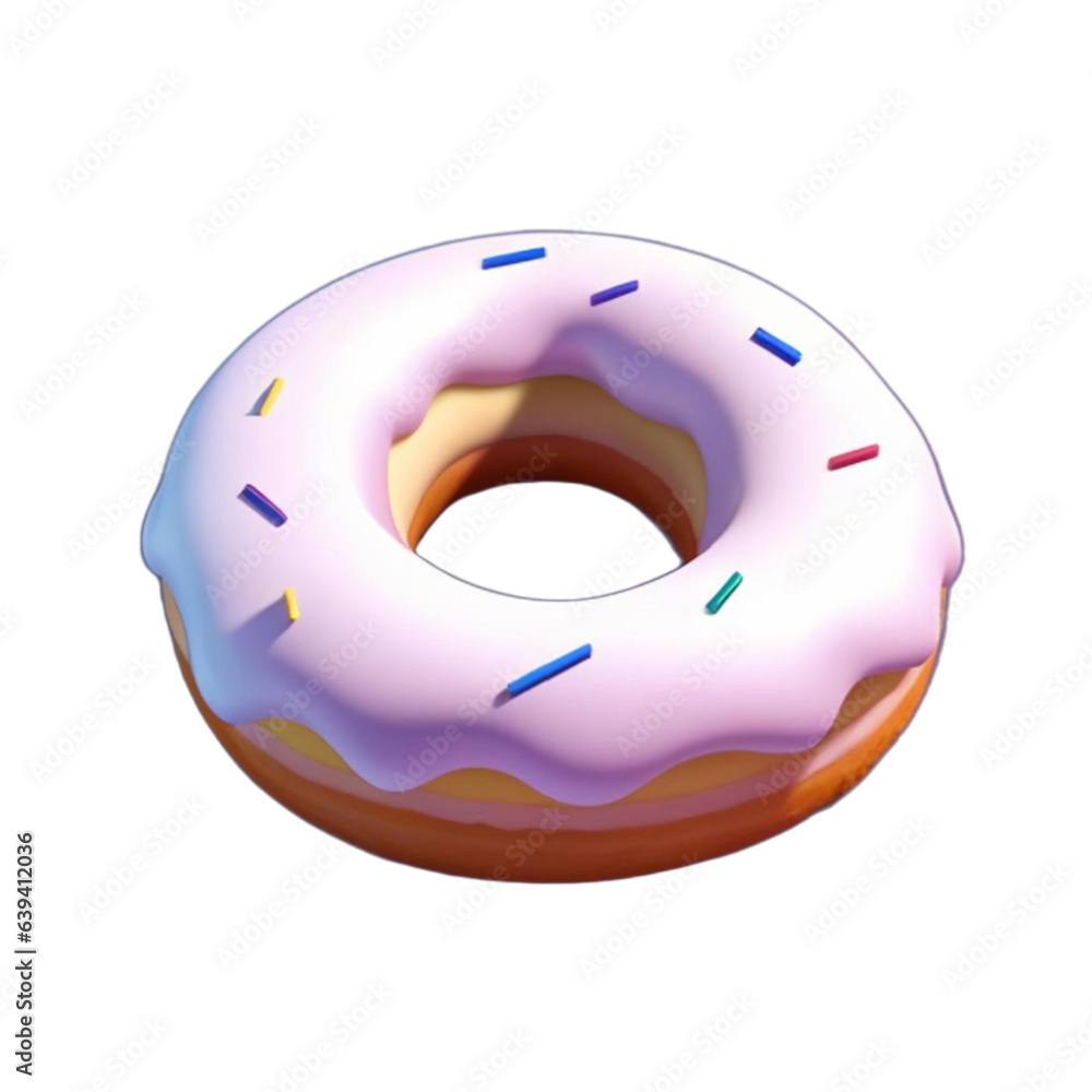 cute donut with sprinkles, white, generative ai, donut isolated for design cute donut with sprinkles, white, generative ai, donut isolated for design