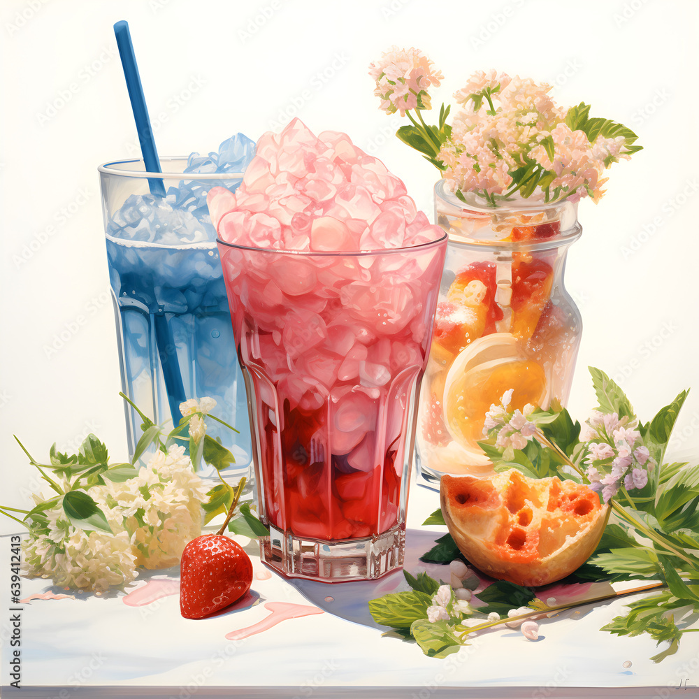 cocktail with strawberry and mint cocktail with strawberry and mint