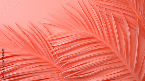 Pink feathers close-up on a vibrant