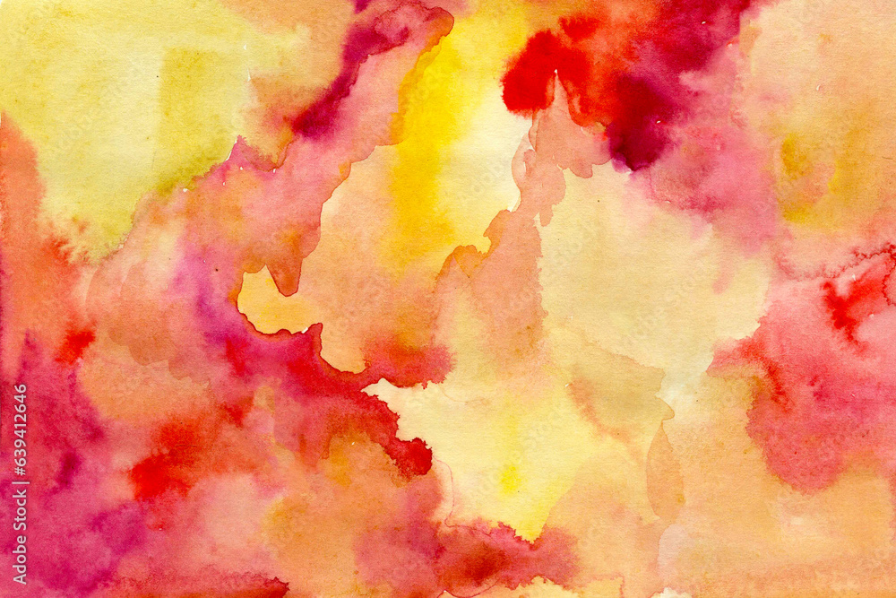 Pink-Yellow watercolor background texture