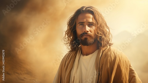 Religious concept of the son of god bible jesus christ, copy space background banner, utilization church faith in the almighty © Ruslan Batiuk