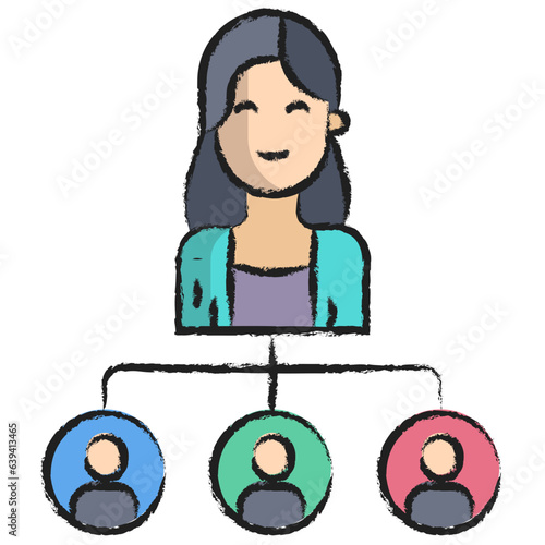 Hand drawn Manager Woman icon
