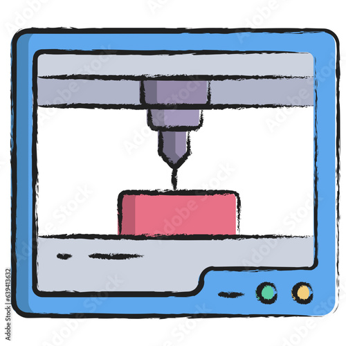 Hand drawn 3d Printer icon