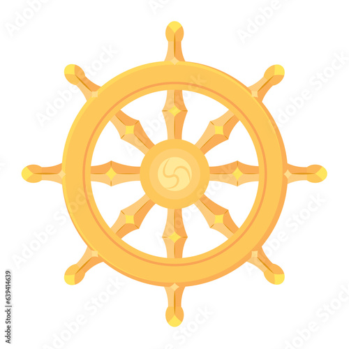 Isolated colored ship wheel icon Vector