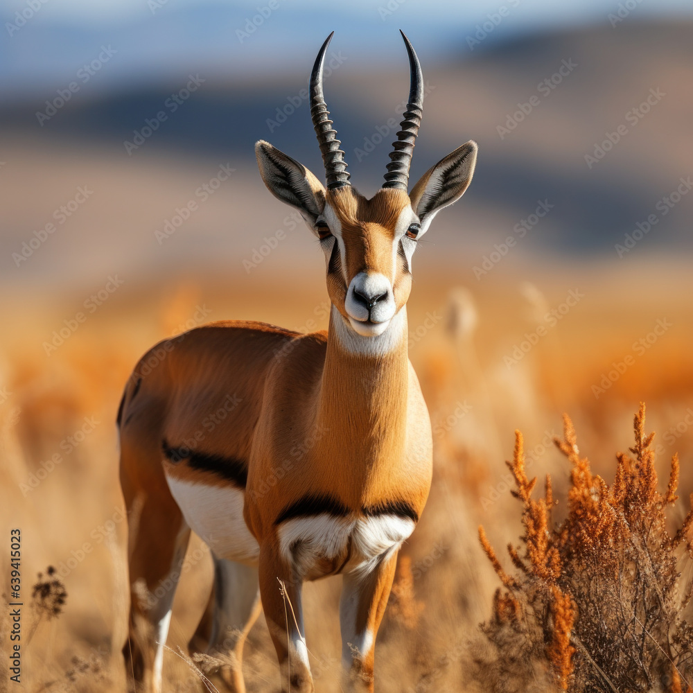 Fototapeta premium Antelope in its Natural Habitat, Wildlife Photography, Generative AI