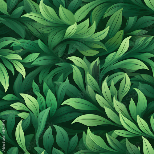 Green leaves seamless pattern - Created using generative AI
