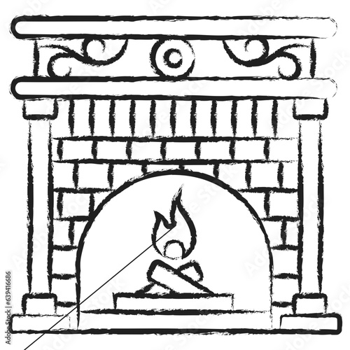 Hand drawn fire place icon