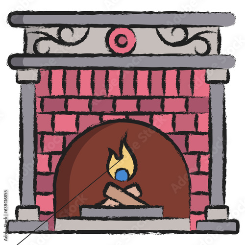 Hand drawn fire place icon