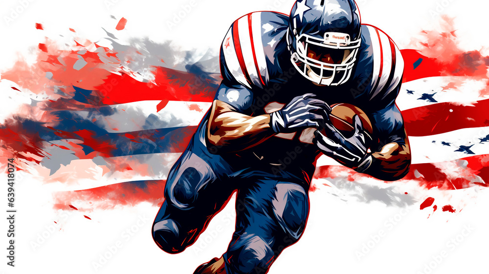 Obraz premium A masterful depiction of American soccer on a white background, captures the essence of the United States and its favorite sport. Generative AI