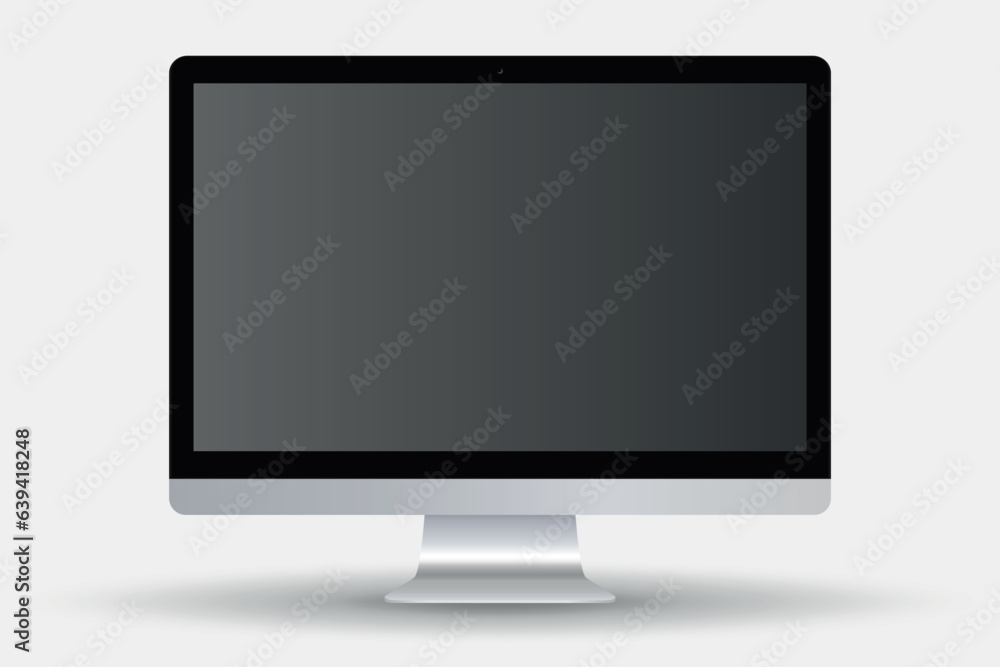 Realistic computer monitor, isolated on white background. Vector illustration Realistic computer monitor, isolated on white background. Vector illustration