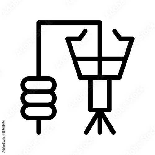 Shoulder Press Machine Icon - Fitness and Gym Equipment Vector Symbol