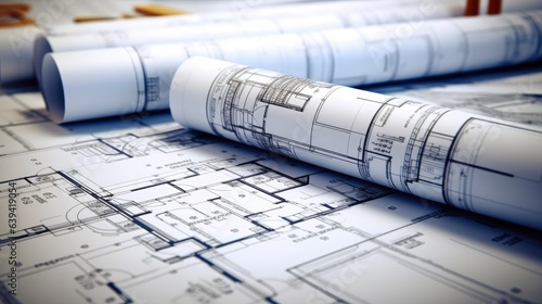 Architecture Blueprint Detail, Construction Engineering Industry Design Document, Technical project drawing background.