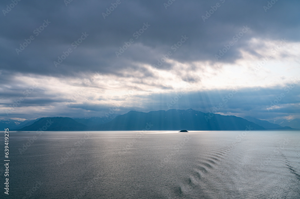landscape of sunlight ray over the sea