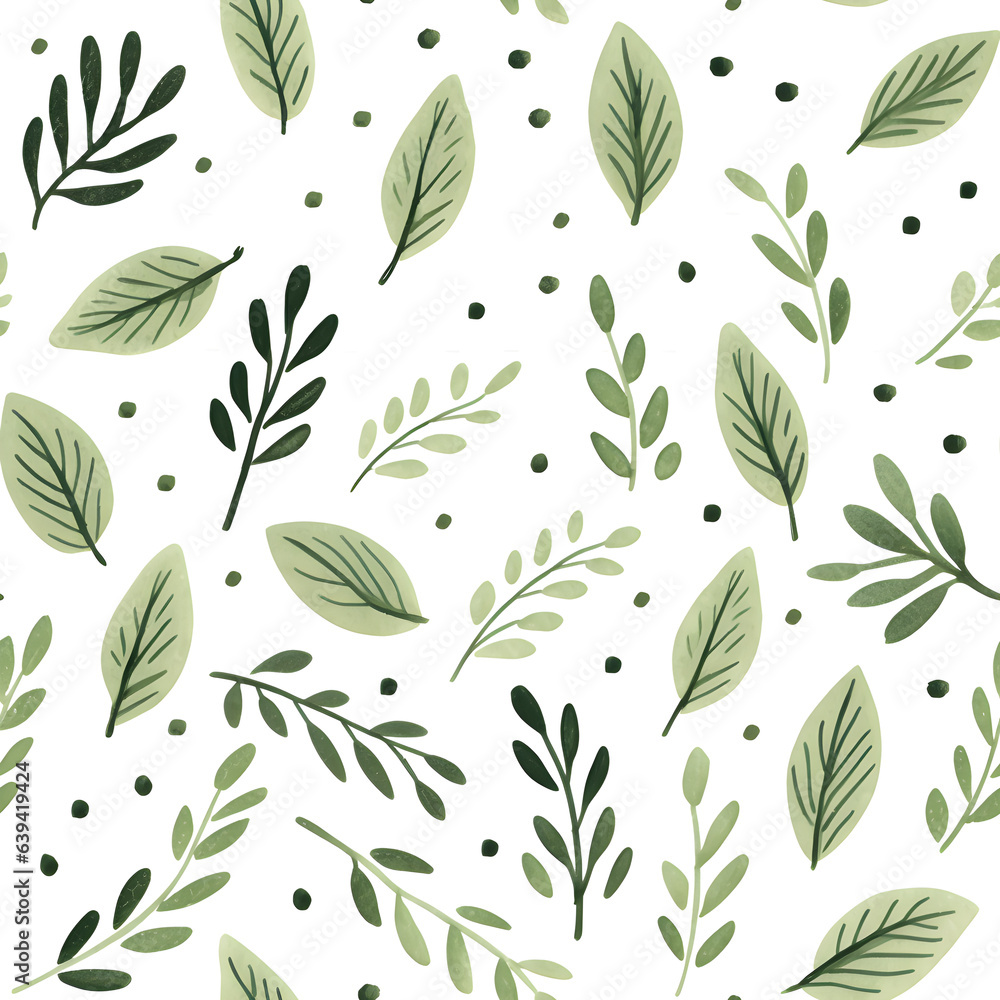 Watercolor leaves pattern Watercolor leaves pattern
