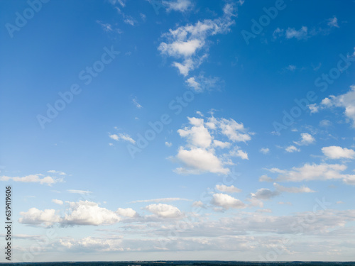 Clouds and blue sky over Thetford in Norfolk, UK