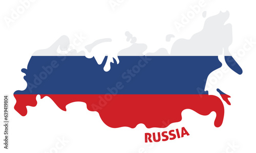 Isolated colored map of Russia with its flag Vector
