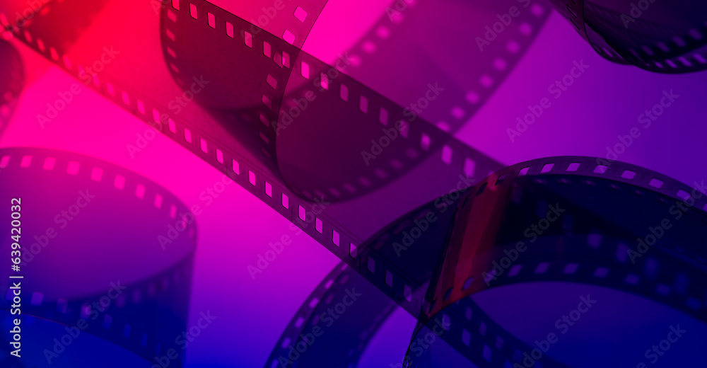 colored abstract background with film strip.