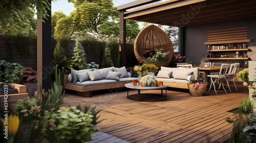 high resolution photography landscape design, absolutely open space snack-bar and blended with the garden, flat space, beers, wisky and black ladies, dreamy space for conversation pit, micelio and woo photo