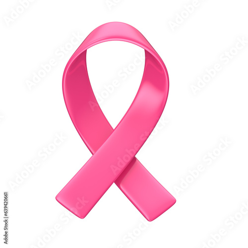 Pink awareness ribbon in 3d render realistic photo