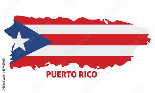 Wallpaper Mural Isolated colored map of Puerto Rico with its flag Vector Torontodigital.ca