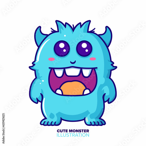 Isolated Flat Design: Cartoon Vector Illustration of Cute Monster Kid Holiday Icon