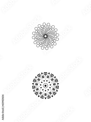 black and white flower mandala design