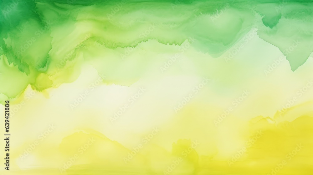 Photo of green and yellow abstract painting
