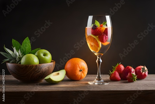 Cascading Fruit Waterfall in a Crystal Goblet