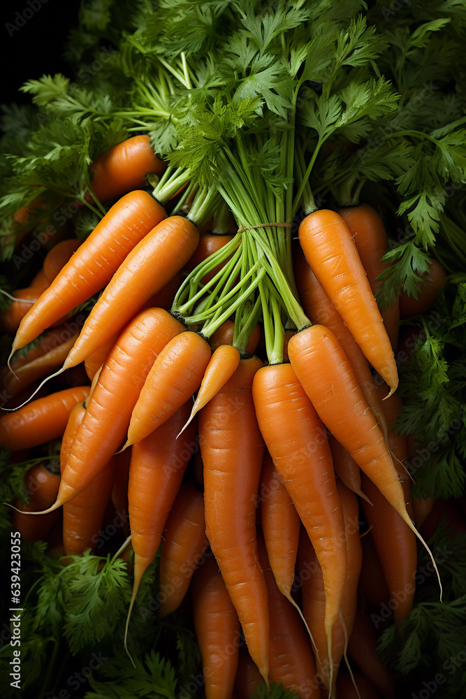 Amid a pristine clean backdrop, a captivating image captures the essence of impending harvest. The scene is adorned with rows of verdant carrot plants, each one promising a bounty of nature's goodness Amid a pristine clean backdrop, a captivating image captures the essence of impending harvest. The scene is adorned with rows of verdant carrot plants, each one promising a bounty of nature's goodness