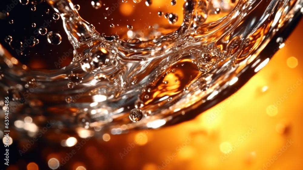 Slowed down droplets of brine cascading from one bottle to the next in a delicate ripplelike effect. Slowed down droplets of brine cascading from one bottle to the next in a delicate ripplelike effect.