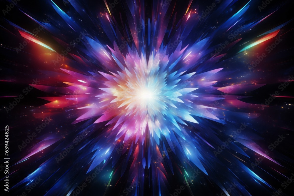 colorful starburst dance amidst darkness, exploring the cosmos, Generative AI