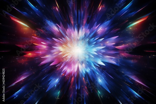 colorful starburst dance amidst darkness, exploring the cosmos, Generative AI