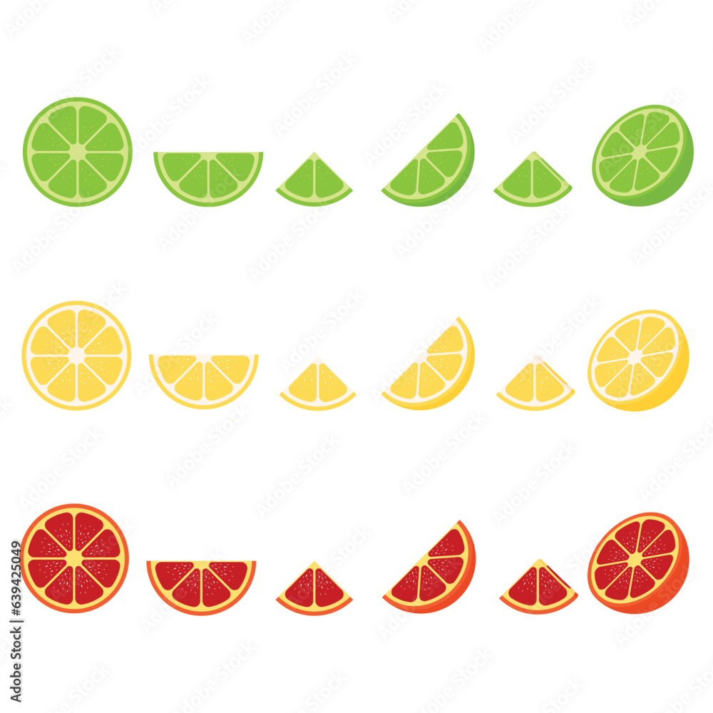 Orange fruit set icon