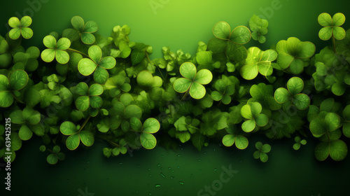 Green leaves with water droplets on a