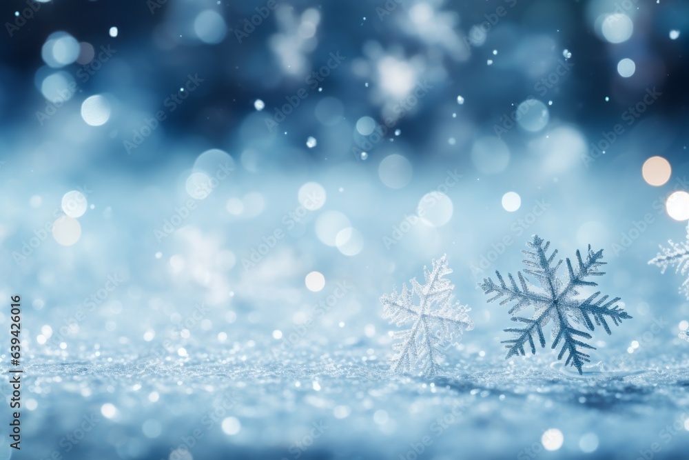 Snowflakes in selective focus, winter seasonal background or backdrop Snowflakes in selective focus, winter seasonal background or backdrop