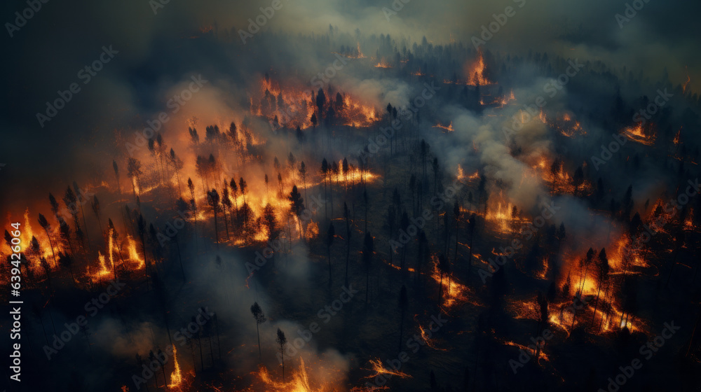 A forest engulfed in flames and smoke A forest engulfed in flames and smoke
