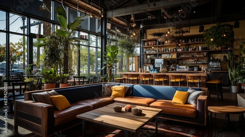 Inviting coffee shop with cozy seating areas