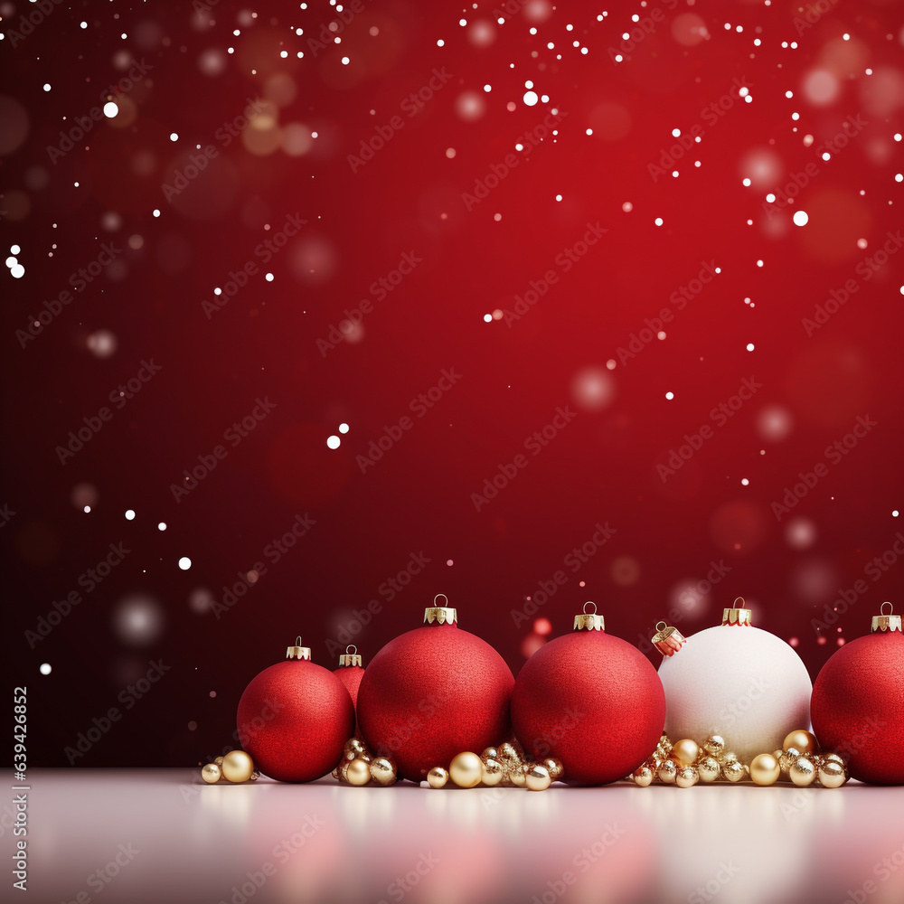 Christmas red background with realistic 3d, Christmas balls, ornaments, red gold white hanging balls beautiful ornaments, Vector graphic illustration. Christmas red background with realistic 3d, Christmas balls, ornaments, red gold white hanging balls beautiful ornaments, Vector graphic illustration.