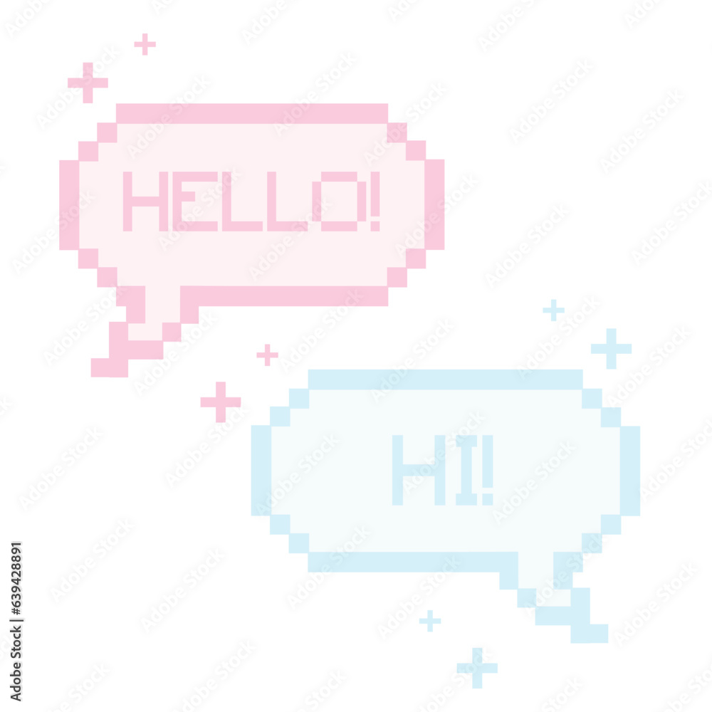 Naklejka premium Isolated colored pixelated comic speech bubble chat Vector