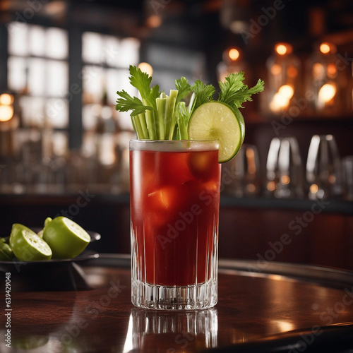 bloody mary cocktail in the bar
